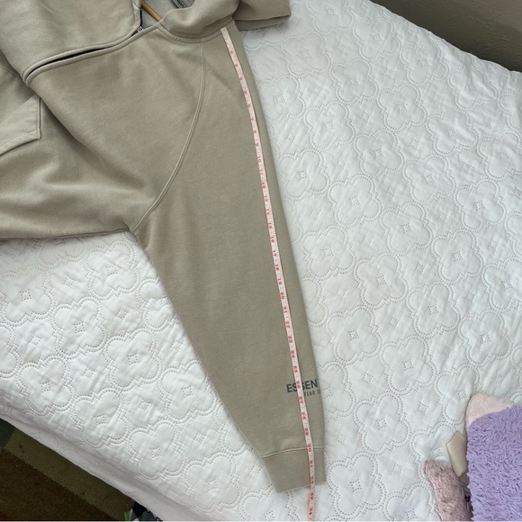 Essentials Fear of God Full Zip Hoodie Jacket Taupe XL Oversized - Picture 8 of 17